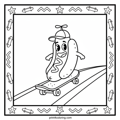 Wheely Good Hotdog Adventure! - free printable coloring page