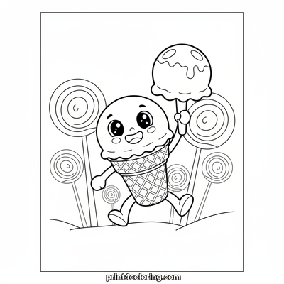 Sweet Skip Through Candy Land - free printable coloring page