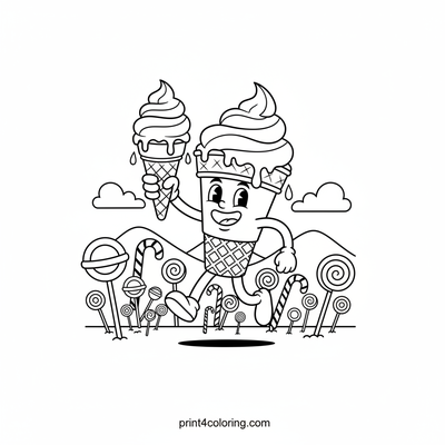 Sweet Treat Sprint Through Lollipop Land - free printable coloring page