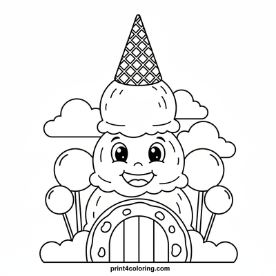 My Sweet Ice Cream Castle Adventure - free printable coloring page
