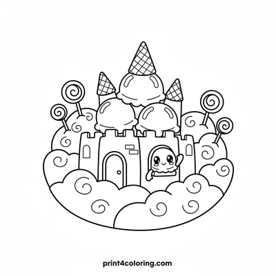 Sweetest Scoop Castle Adventure - free printable coloring page