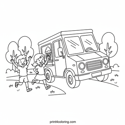 Sweet Treats on Wheels: Ice Cream Truck Adventure - free printable coloring page
