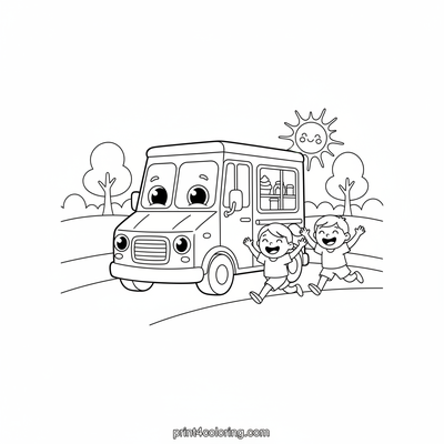 Sweet Treats on Wheels: Ice Cream Park Adventure - free printable coloring page