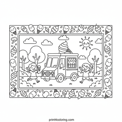 Happy Ice Cream Truck Day! - free printable coloring page