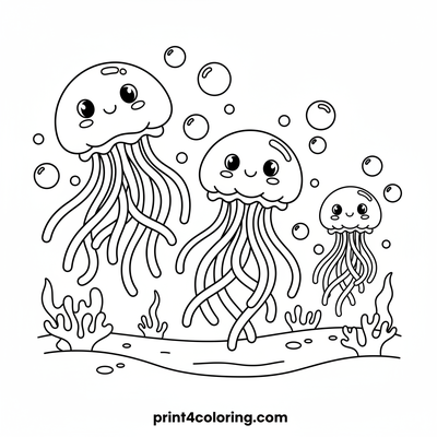 Ocean Jellyfish Jamboree! - free printable coloring page