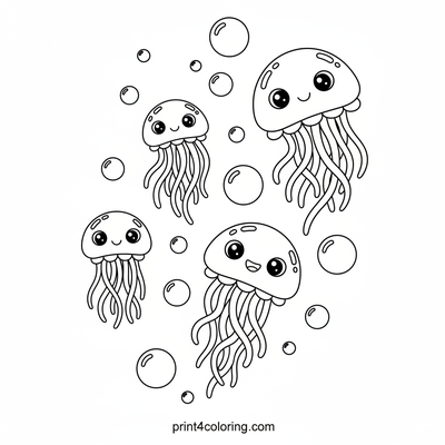 Oceanic Jellyfish Jamboree - free printable coloring page