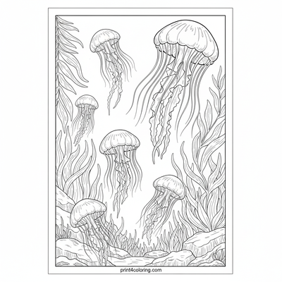 Pulsing Wonders: A Jellyfish Symphony - free printable coloring page