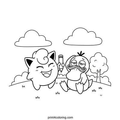 Jigglypuff's Silly Surprise - free printable coloring page