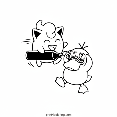 Jigglypuff's Silly Prank Masterpiece - free printable coloring page
