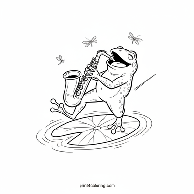 Toadally Awesome Jazz Solo - free printable coloring page