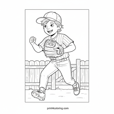 First Base Dash of Joy - free printable coloring page