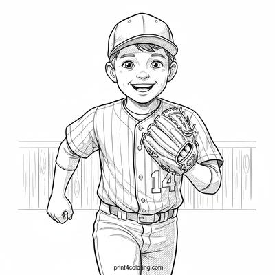 Baseball Bliss: First Base Bound - free printable coloring page