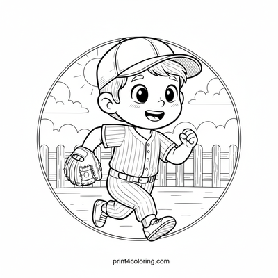 First Base Dash: A Sunny Day Adventure! - free printable coloring page