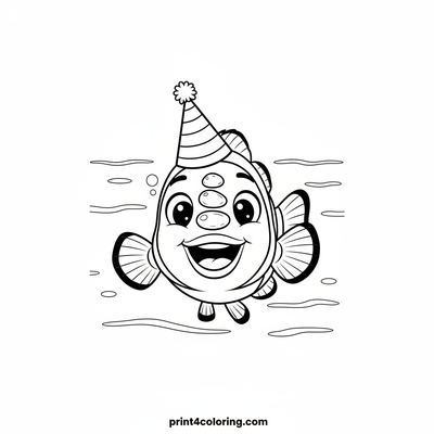 Fin-tastic Juggling Clownfish - free printable coloring page