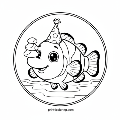 Fin-tastic Underwater Juggling Clownfish! - free printable coloring page