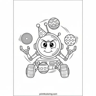 Lunar Rover's Rock Juggling Extravaganza - free printable coloring page