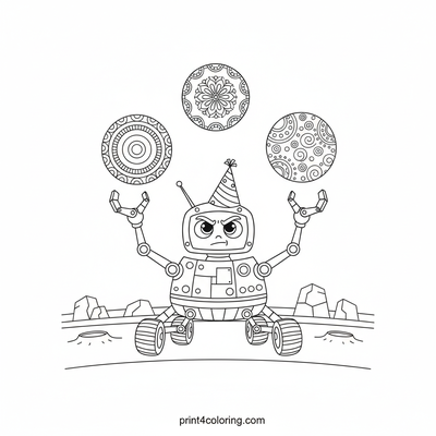 Lunar Rover's Rocky Juggling Act! - free printable coloring page