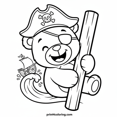 Jolly Jumping Pirate Ship Adventure! - free printable coloring page