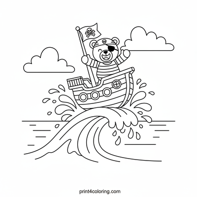 Bubbly Bear Pirate Adventure! - free printable coloring page