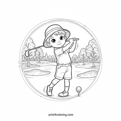 The Perfect Junior Golf Swing - free printable coloring page