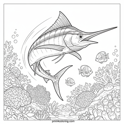 Young Marlin's Coral Reef Discovery