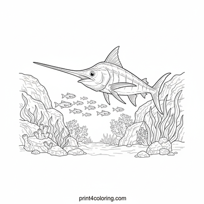 Young Swordfish's Ocean Hunt