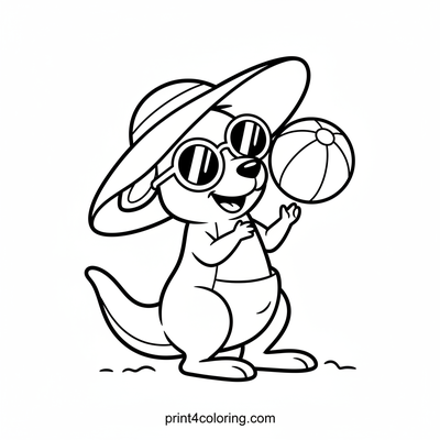 Silly Kangaroo's Sunny Adventure - free printable coloring page