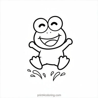 Keroppi's Energetic Pond Leap! - free printable coloring page