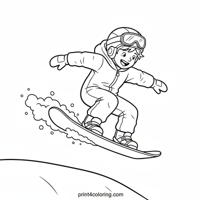 Snowboard Superstar's Big Jump! - free printable coloring page