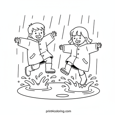 Joyful Puddle Jumpers - free printable coloring page