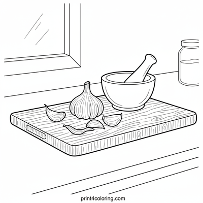 Aromatic Kitchen Still Life: Garlic's Charm