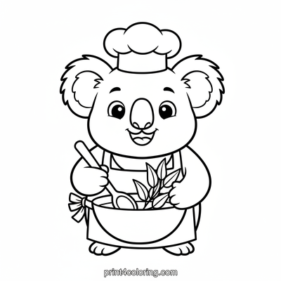 Silly Chef Koala's Leafy Creation