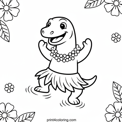 Komodo's Hilarious Island Dance Party - free printable coloring page