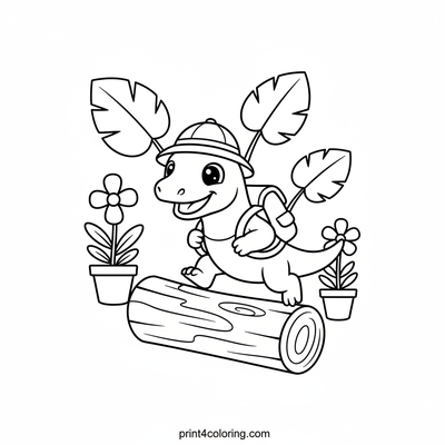 Little Komodo's Jungle Journey - free printable coloring page