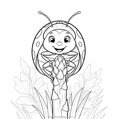 Ladybug's Grand Asparagus Adventure - free printable coloring page