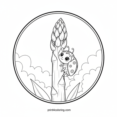 Ladybug's Asparagus Adventure - free printable coloring page