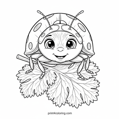Ladybug's Grand Cilantro Climb - free printable coloring page