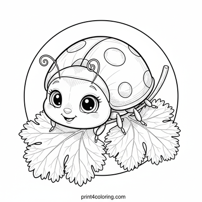 Ladybug's Intricate Cilantro Journey - free printable coloring page