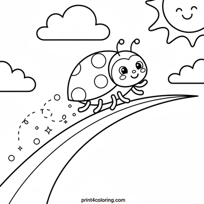 Ladybug's Grand Race - free printable coloring page