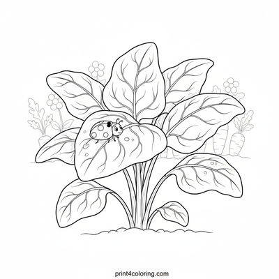 Ladybug's Leafy Perch: A Botanical Masterpiece - free printable coloring page