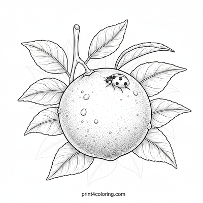 A Ladybug's Zesty Lime Perch - free printable coloring page