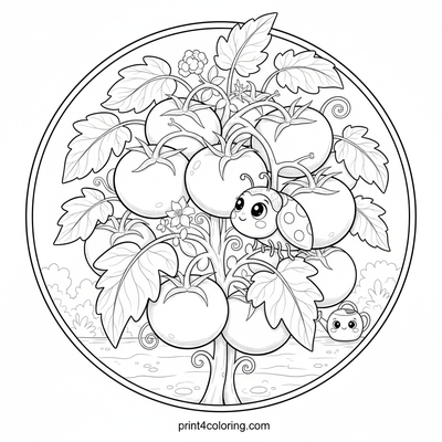 Ladybug's Grand Tomato Adventure - free printable coloring page