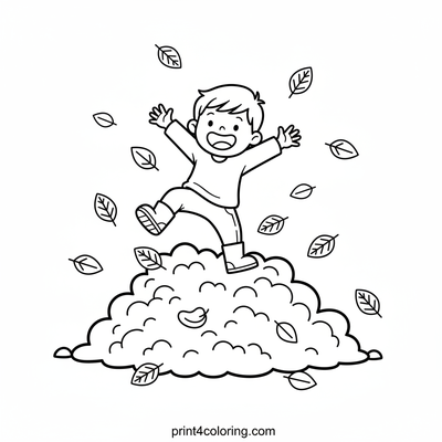 Autumn Leaf Leap Joy! - free printable coloring page