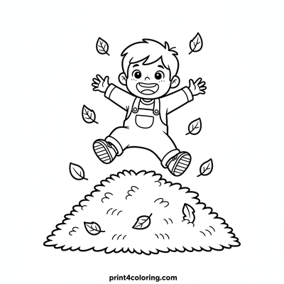 Autumn Leaf Leap of Joy - free printable coloring page
