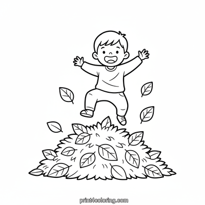 Autumn Leaf Leap of Joy - free printable coloring page
