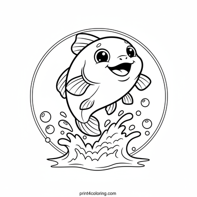 Joyful Catfish's Big Splash! - free printable coloring page