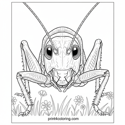 Leaping Cricket's Wildflower Adventure - free printable coloring page