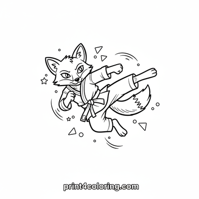 Master Fox's Agile Leap - free printable coloring page