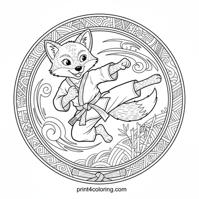 Master Fox's Aerial Strike - free printable coloring page