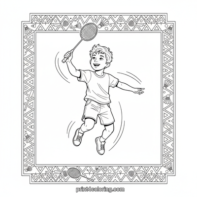 Leaping Shuttlecock Star - free printable coloring page